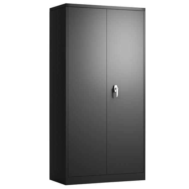 Aobabo 72 Tall Metal Storage Cabinet Locking Steel With 4 Adjustable Shelves For Office Home Utility Black Assembly Required Com Aobabo 72 Tall Metal Storage Cabinet, Tall Metal Storage Cabinet With Doors And Shelves