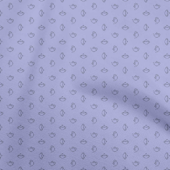 oneOone Polyester Spandex Medium Purple Fabric Minimal Kettle Sewing Material Print Fabric By The Yard 56 Inch Wide