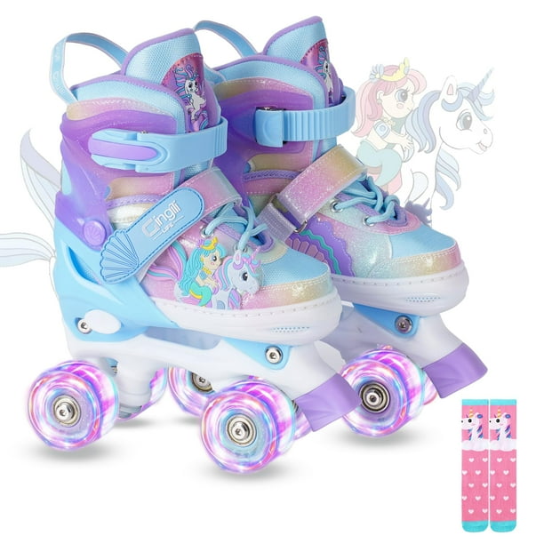 Patines Gingili Life ajustables con iluminación para niñas de 3 a 12 años
