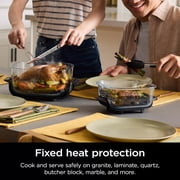 Restored Ninja Crispi 5-in-1 Portable Glass Air Fryer Cooking System, 6-Cup, 4-Quart & 2.5-Quart TempWare Containers With Lids, Microwave, Freezer & Dishwasher Safe, Blue, FN103CO