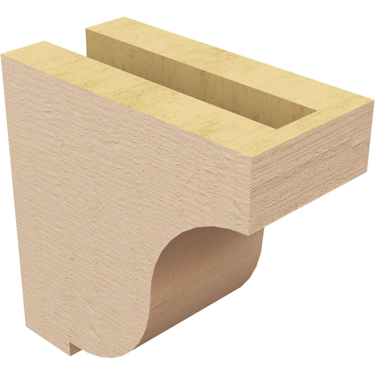 3"W x 6"D x 6"H Classic Van Buren Rough Cedar Woodgrain TimberThane Corbel, Primed Tan