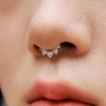 thumbnail image 2 of DESIGNICE 16G Titanium Heart Shape CZ Septum Rings Crystal Nose Ring Body Jewelry Daith Earrings Hinged Segment Helix Clicker Seamless Ring Hypoallergenic Jewelry for Her, 2 of 7