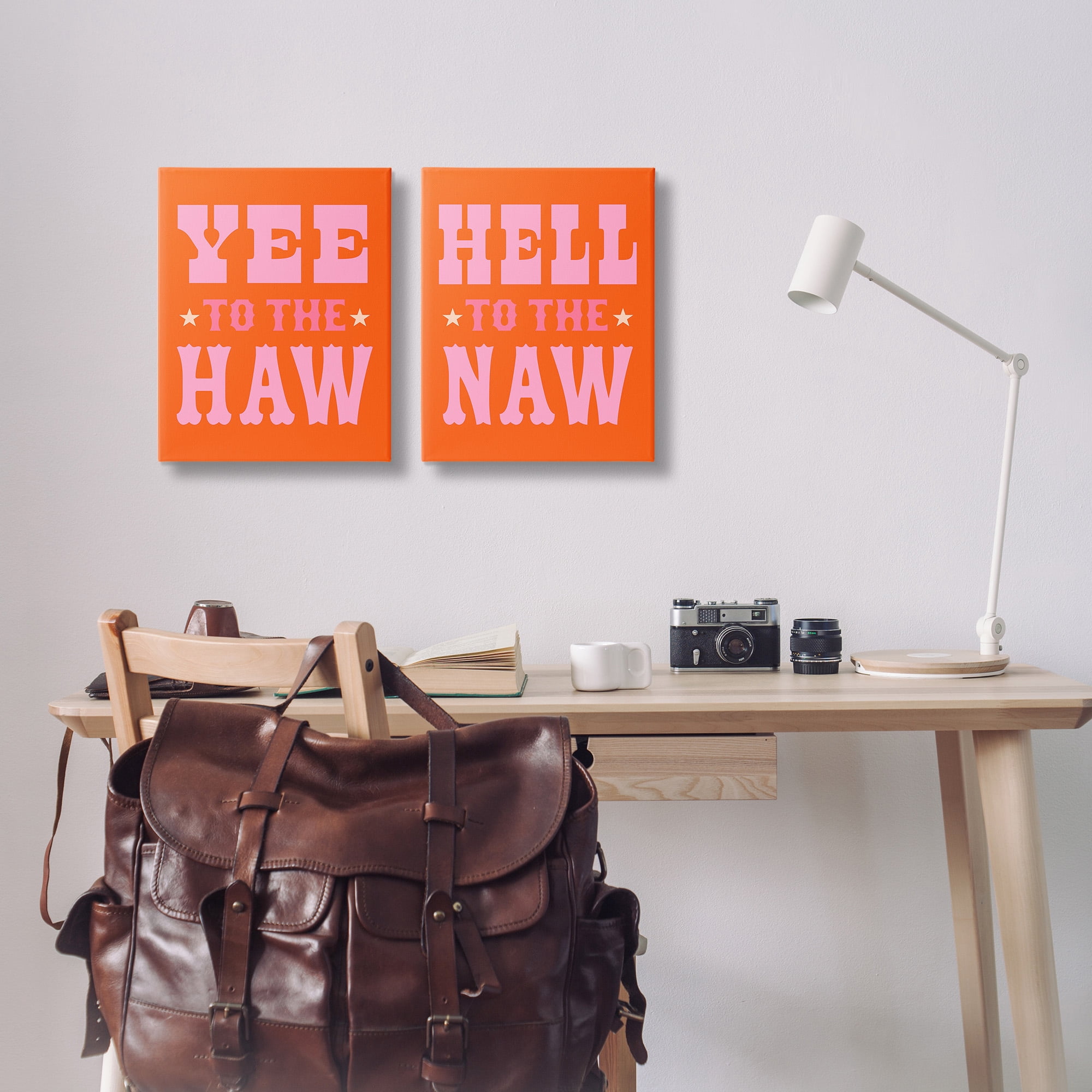Stupell Industries Funny Cowgirl Phrases Typography Painting Gallery Wrapped Canvas Art Print Wall Art, 16 x 20, Set of 2