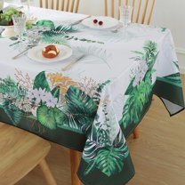 Sunflower Table Cloths 60 x 84 Inch Rectangle Summer Tablecloth, Water Proof Wipe Clean Dust-Proof White Polyester Fabric Table Cover for Fall Kitchen, Party, Picnic, Indoor, Outdoor