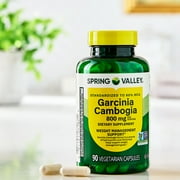 كبسولات نباتية من مكمل غذائي Spring Valley Garcinia Cambogia لدعم إدارة الوزن، 800 مجم، 90 كبسولة