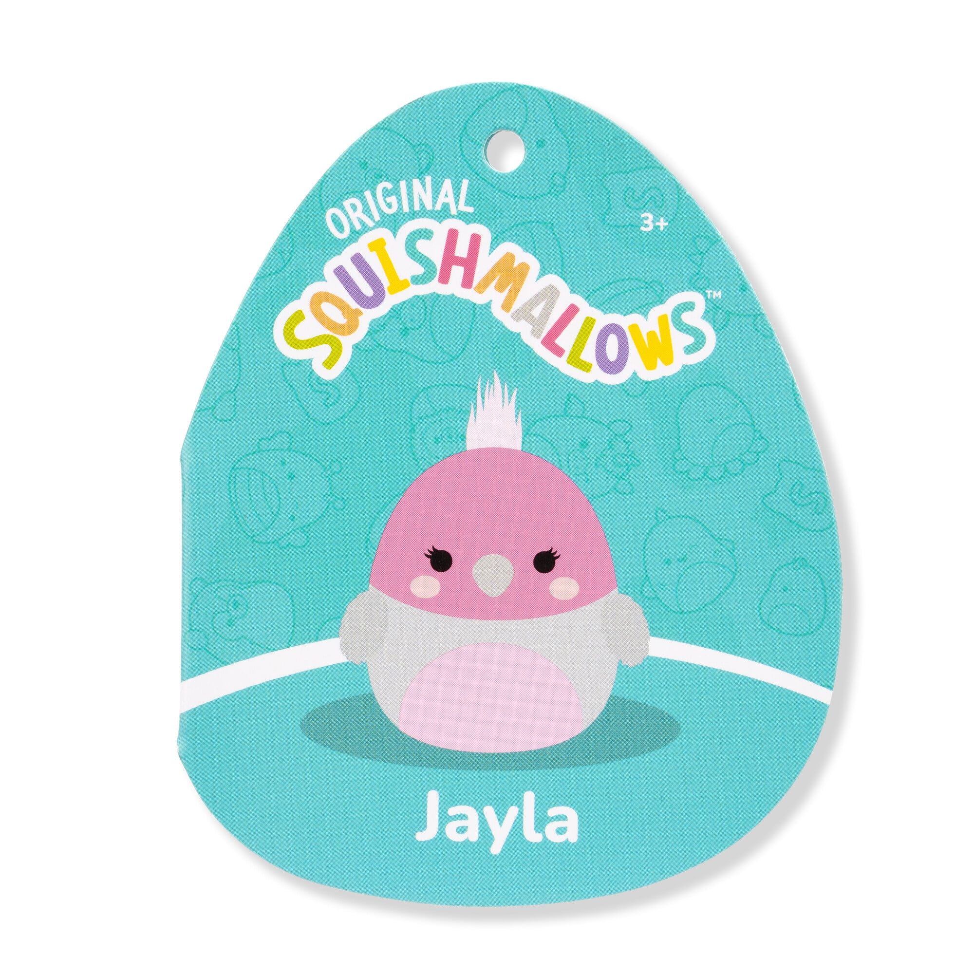 Squishmallows Original 7.5 pouces Jayla, l'oiseau Galah rose et gris – Peluche officielle Jazwares (petit)