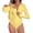 Lemon Yellow, variant on Women's One Piece Bathing Suit One Piece Swimsuit Zipper Long Sleeve Rash Guard Swimsuit for Women Lemon Yellow Size L
