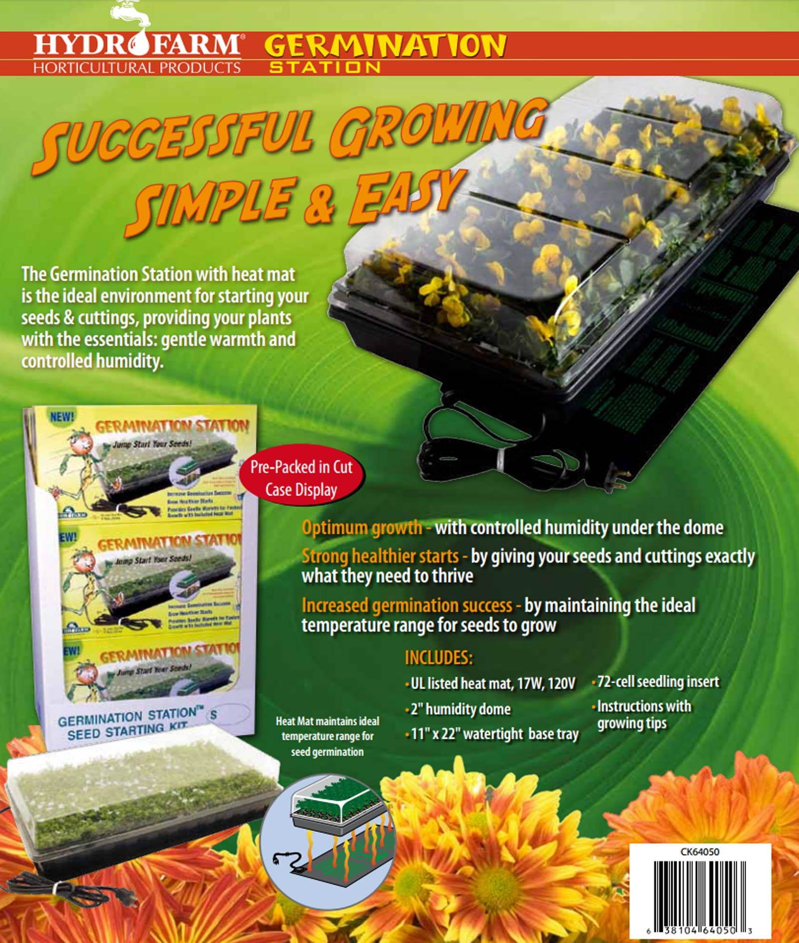 Hydrofarm Germination Stw Heat Mat 72cell 2 Dom Walmart Com