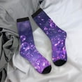 thumbnail image 5 of Gukieu Purple Bubble Abstract Art Print Contrast Color Mid-calf Socks, Sweat-wicking Athletic Socks, Unisex Clothing Accessories, 5 of 6