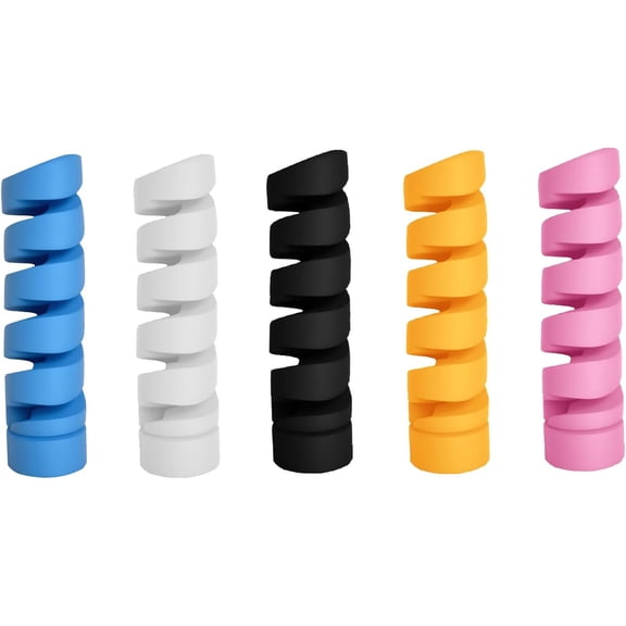 GJX 20 Pcs Silicone Phone Charger Protectors,Spiral Usb Cable Charger Protectors for Cords,Flexiblecharger Saver Wire Covers, Cable Wire Protector Compatible Headphone Laptop