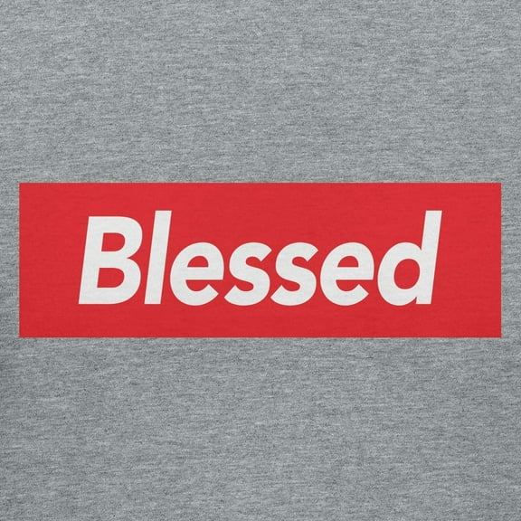Teelocity Blessed Graphic T-Shirt (Medium - Standard Fit, Athletic Heather)
