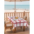 thumbnail image 2 of Outdoor Tablecloth with Umbrella Hole for Patio/Picnic/Party/Camping, Red Buffalo Plaid Waterproof Table Cloth Rectangle Table Cover Washable, Farmhouse Check Stripes Retro Geometric (52"x 70"), 2 of 8