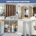 thumbnail image 3 of Room Divider, No Drilling Curtain Rod for Room Separation, 4-10ft (H) 28-114inch(W) Adjustable Heavy Duty Floor to Ceiling Wall Divider Hanging Room Dividers Partition Space Separator Matte Black, 3 of 5