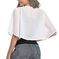thumbnail image 4 of Womens Short Cardigan Chiffon Top Open Front Bolero Shrug Short Sleeve Crop Tops, 4 of 5