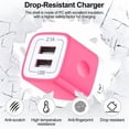 thumbnail image 2 of Dual-Port Wall Charger Block with 2 Pack 10FT USB-A to Type-C Braided Cables, Phone Charger Compatible with iPhone 17/16/15 Pro Max iPad Pro Galaxy S26 Android, Pink, 2 of 7