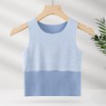 thumbnail image 2 of Agkizg Toddler Baby Girls Summer Tops,Sleeveless T-shirt for Kids,Children's Cotton Stripe Printed Warm with Thickened Fleece Round Neck Top 9-12 Months, 2 of 5
