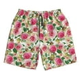 thumbnail image 3 of Uemuo Rose Flowers Pattern Men's Swim Trunks Hawaiian Beach Bathing Suit Swimsuits Beach Quick-Dry Shorts with Pockets-, 3 of 9