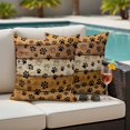 thumbnail image 4 of Yellow Brown Outdoor Waterproof Pillow Covers, Farmhouse Dog Paw Vintage Decorative Square Throw Pillowcase Sofa Cushion Sham for Patio/Couch/Chair, 20"x20" 2 Pack, 4 of 8