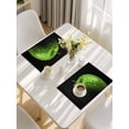 thumbnail image 5 of Light Green Fruit Placemats Set of 4, Modern Minimalist Decor Black Background Placemats for Dining Table, Place Mats for Kitchen Tabletop, Waterproof Wipeable Dining Table Mats Set, 5 of 9
