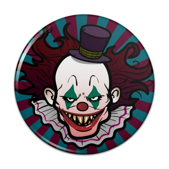 Creepy Clown with it's Balloon Pinback Button Pin
