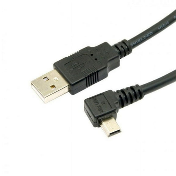 JSER Mini USB B Type 5pin Male Right Angled 90 Degree to USB 2.0 Male Data Cable 6ft 1.8m