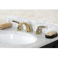 thumbnail image 3 of Kingston Brass KB962RXL Restoration Widespread Bathroom Faucet with Pop-Up Drain, Polished Brass, 3 of 5