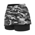 thumbnail image 6 of FAOWME Women's Skirts High Waist Camouflage Print Comfortable Breathable Fitness Yoga Skirt Built In Shorts For Sports Activities,Black,L, 6 of 7