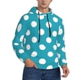 thumbnail image 2 of Uemuo Sky Blue And White Polka Dot Pattern Men's Hoodie - Casual Pullover Hoodie with Kangaroo Pocket, Stylish Hooded Sweatshirt for Everyday Wear-Small, 2 of 7