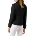 thumbnail image 4 of MODA NOVA Juniors Winter Worsted Notched Lapel Double Breasted Short Peacoat Black XL, 4 of 7