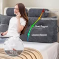 thumbnail image 2 of CJC Bed Wedge Pillow Headboard Pillow Reading Backrest Pillow for Bed Large & Versatile, 2 of 8
