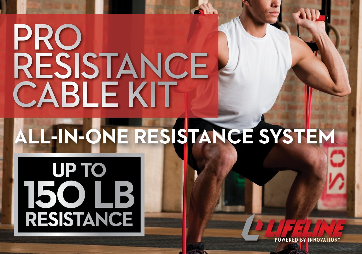 Lifeline Fitness Pro Resistance Training Kit with Resistance Cables, Handles, Door Anchor with Carry Bag. Great for Home, Gym or Travel