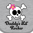 thumbnail image 4 of Inktastic Daddy's Little Rocker Skull Girls Baby Bib, 4 of 4