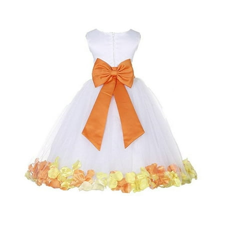 

Ekidsbridal Ivory Tulle Multi-Colored Mixed Rose Petals Flower Girl Dress Wedding Pageant Birthday Party Baptism Junior Bridesmaid Communion 302T 4