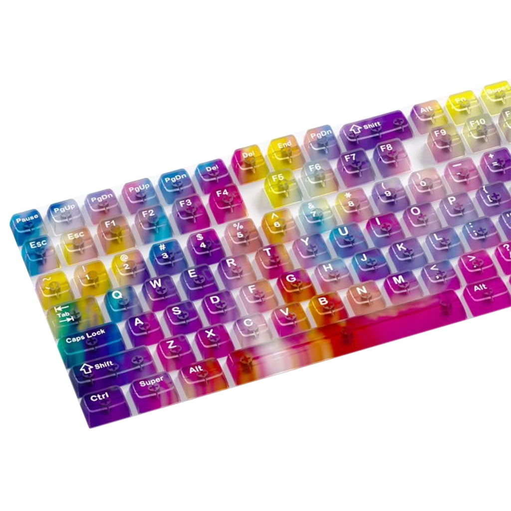 132 Rainbow Colored Keycaps PC Shine Through Design Ergonomic Typing Experience For Gaming Keyboards