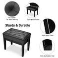 thumbnail image 6 of Yescom Black Adjustable Height Piano Bench PU Leather Padded Keyboard Storage Seat, 6 of 12