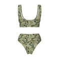 thumbnail image 6 of Rocae Tropical Plants Green for Bikini Set for Women Two Piece Sexy High Swimsuits Split Crossover Bikini, 6 of 9