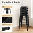 thumbnail image 3 of Devoko 30 Inch Metal Bar Stools Set of 4, Stackable Kitchen Island Bar Stools with Removable Back, Industrial Dining Chairs for Kitchen, Dining Room（Black）, 3 of 7
