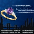 thumbnail image 2 of Gem Stone King 18K Yellow Gold Plated Silver Purple Amethyst and White Zirconia Engagement Ring for Women | 2.10 Cttw | Oval 9X7MM | Gemstone February Birthstone | Size 8, 2 of 6