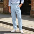 thumbnail image 4 of ZGRBOU Mens Casual Dress Pants Old Money Pleated Baggy Slacks Fall Business Straight Leg Work Trousers with Pockets, 4 of 7