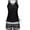 Black, variant on Plus Size Women's Tummy Control Tankini Set with Built-in Bra – Flattering Boho Swimwear with Shorts, Quick-Dry