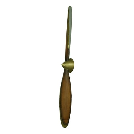 Vintage Look Metal Airplane Propeller Wall Decor W Brass Finish