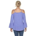 thumbnail image 3 of White Mark Women's Cold Shoulder Ruffle Sleeve Top, 3 of 5