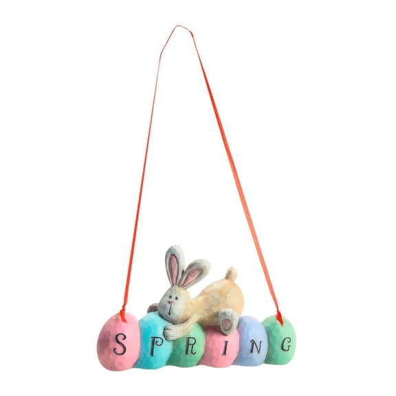 Homesteed Easter Bunny Hanging Ornament Spring Egg Decoration with Ribbon Festive Home Decor Gift