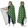 thumbnail image 2 of Wearable Blanket,Green Skull Pattern Hooded Wearable Sherpa Blanket for Adults & Teens,Winter Poncho Shawl Wrap Cape Thick Warm,60"x80", 2 of 5