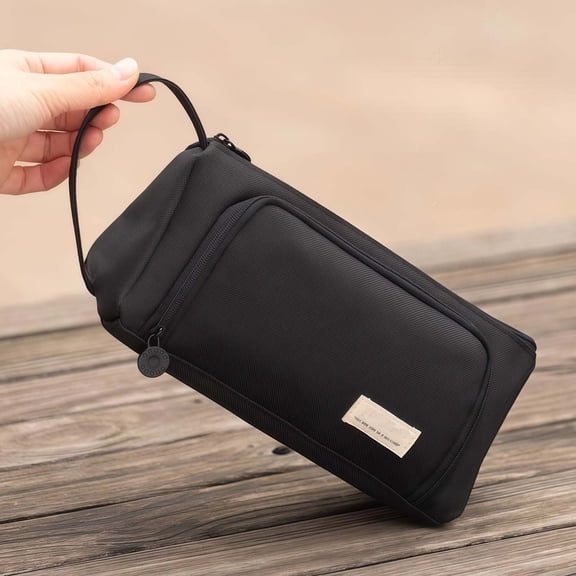 Under $1 Pencil Case, Large Capacity Multi-Compartment with Handle, Waterproof Cloth Pen Pouch, Portable Stationery Organizer for College Office by PALIFEUR