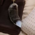 thumbnail image 6 of Yibooy Huge Fluffy Faux Fur Fox Tail Keychain Fur Pendant for Women Girl(Silver Fox), 6 of 8