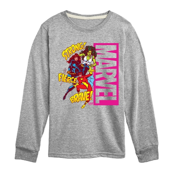 Marvel - Super Hero Women Sound Effects - Toddler And Youth Long Sleeve Graphic T-Shirt