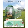 thumbnail image 5 of VEVOR Walk-in Tunnel Greenhouse, 10 x 7 x 7 ft Hoop House Greenhouse Tunnel with Watering System, Plant Hot House with Steel Frame, PE Cover, Roll-Up Zipper Door and 6 Windows for Outdoors, Green, 5 of 9