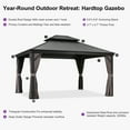 thumbnail image 6 of PURPLE LEAF 12' X 14' Permanent Hardtop Gazebo Aluminum Frame Gazebo with Galvanized Steel Double Roof for Patio Lawn and Garden, Curtains and Netting Included, Grey, 6 of 17
