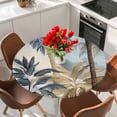 thumbnail image 2 of Watercolor Palm Trees Round Fitted Table Cover Vintage Tree Scenery Waterproof Table Cloth with Elastic Edge Wipeable Tablecloth for Picnic Camping Party Fits 55"-60" Diameter, 2 of 8